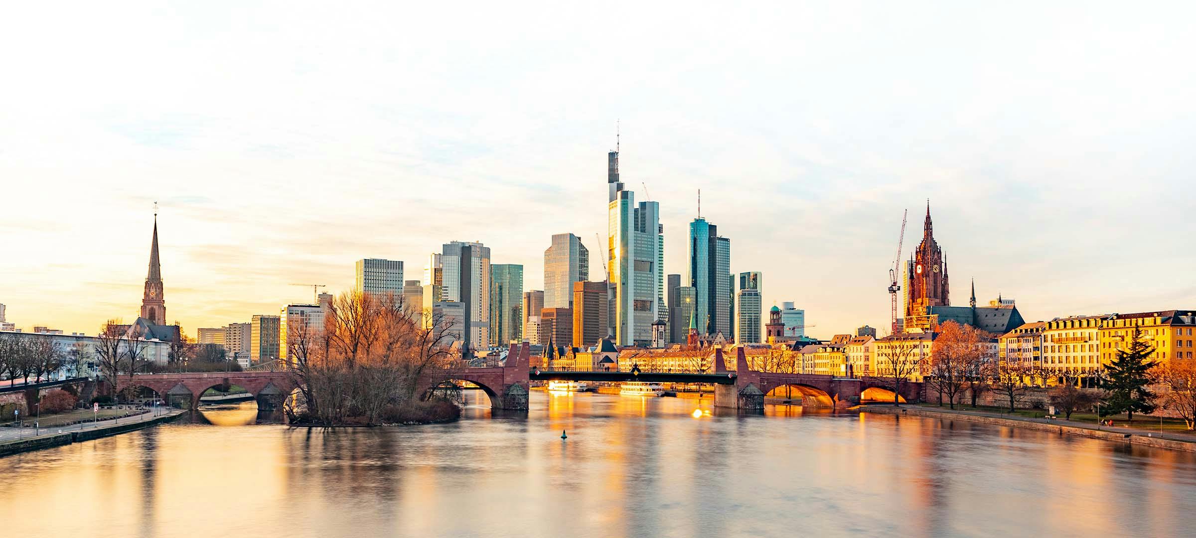 Skyline view of Frankfurt city